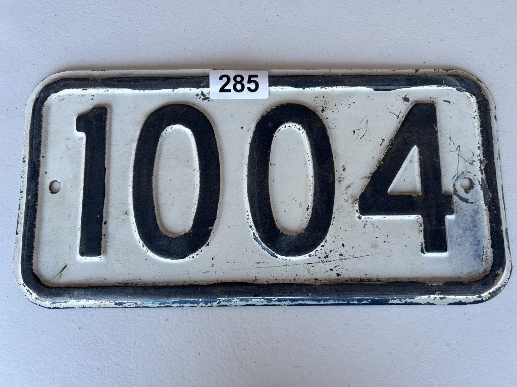 Vintage Train License Plate U234