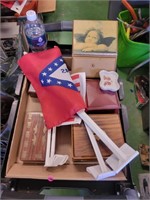 Lot of Various Jewelry Boxes, Car Flags