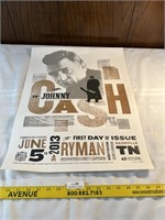 2013 Johnny Cash First Day Stamp Issue Poster
