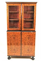 19th CENTURY FRENCH MARQUETRY DISPLAY CABINET