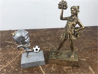 2 Girls Trophies Soccer & Cheerleading