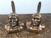 Pair of Shawmut Banks Indian Head Bookends