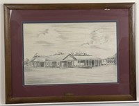 Pencil Sketch of Mackie-Gentry Funeral home,