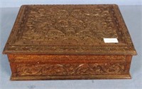 Vintage Indian carved wood postage box