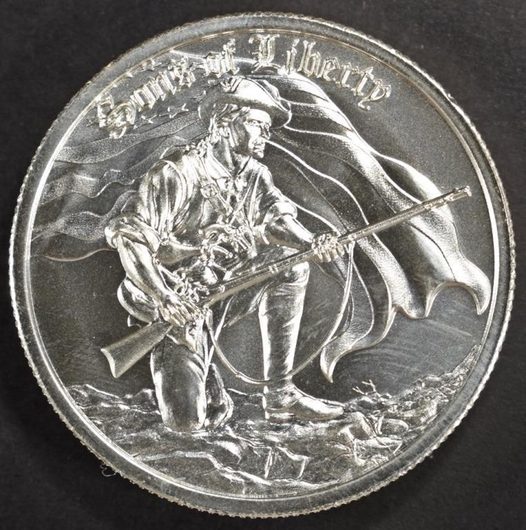 (1) 2 OZ .999 SILVER SONS OF LIBERTY ROUND