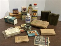 Vintage lot includes medical supplies -