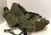 Military belt/backpack with canteen and