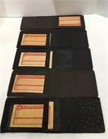 Lot of five vintage leather wallet thin wallets.