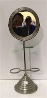 Vintage shaving mirror stand made of aluminum