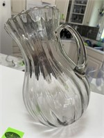 Large Leaning Glass Pitcher