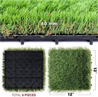 10 PCS Artificial Grass Turf Tile 1x1 ft 1.5 in Ht