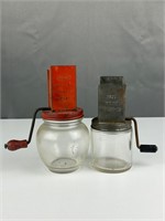 Vintage kitchen nut grinder jars
