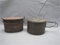 Antique Pair of Tin Miners Lunch Pails