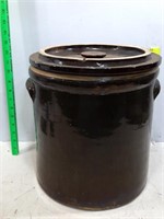 Large Brown Crock with Cover