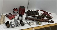 Assortment of ratchet binders/hitches and more