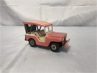 VINTAGE 1950s JAPAN PINK JEEP FRICTION CAR 4.5