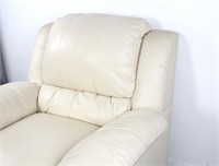 Cream Leather Air Cushion Chair