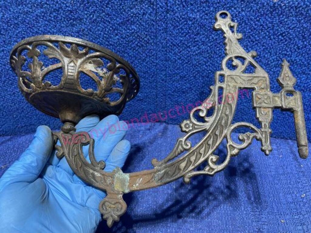 Antique "Ideal" cast iron lamp bracket