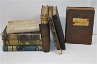 Antique Books Shelley Poems, Floral Spines 1800's
