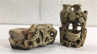 2 Soap Stone Planters T16G