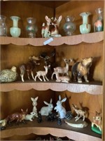 Top 3 shelves figurines & vases as found
