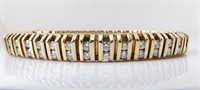 14K Yellow Gold Channel Set Diamond Bracelet, 4CTW