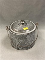 Gray Agateware Berry Pail