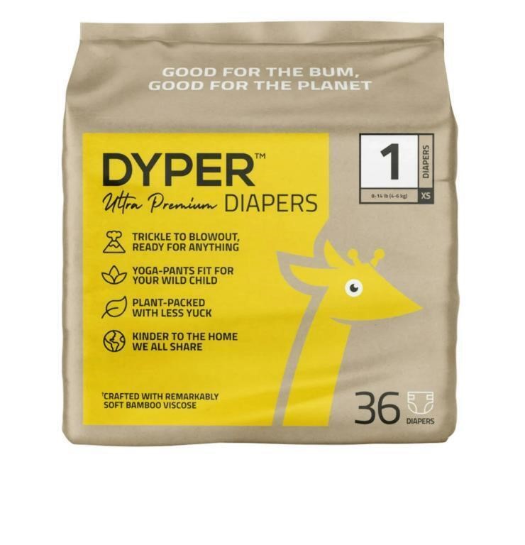 (2) DYPER Ultra Premium Diapers Size 1