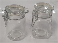 Two Multi Use Glass Jars