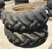 Set of (2) 16.9-28 Tractor Tires and Rims.