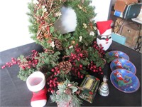 Christmas Wreath, Swag, Plates, Ornaments