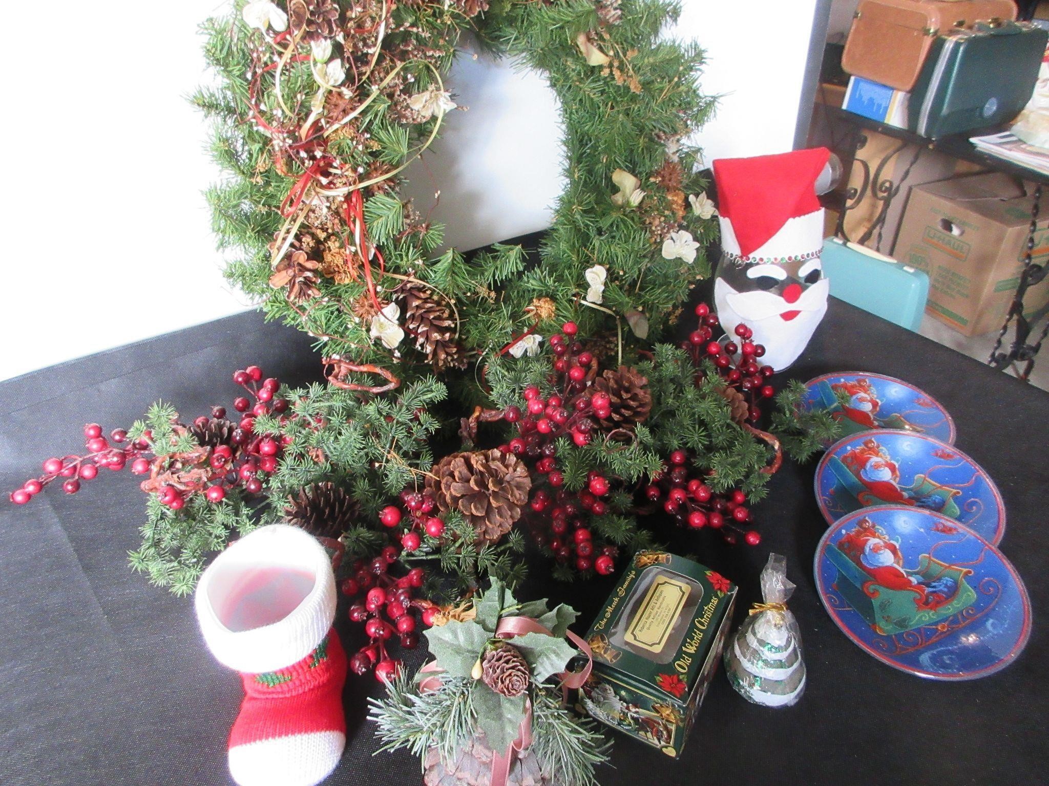 Christmas Wreath, Swag, Plates, Ornaments