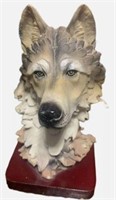 Large Wildlife Wolf Head Bust Statue 8” Tall