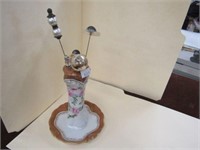 R.S. Porcelain Hat Pin Holder with Hat Pins