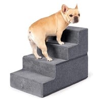 Dog Stairs for Small Dogs, 4-Step Dog Stairs for H
