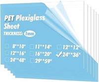 Art3d 5-pack Of 24ã—36" Pet/plexiglass Sheets, Tr