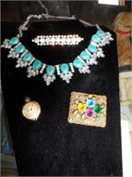 Vintage Rhinestone Costume Jewelry, Pins, & More