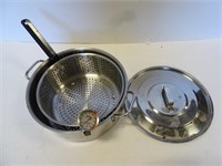 Stainless Steel Deep Fry Pot with Lid Thermometer