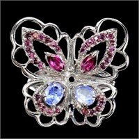 Natural Unheated Tanzanite & Rhodolite  Butterfly