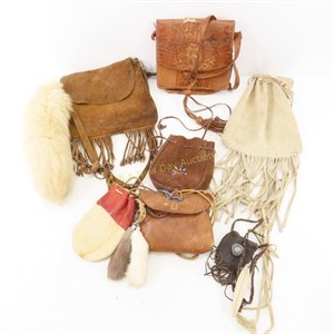 Hand made leather & buckskin pouches
