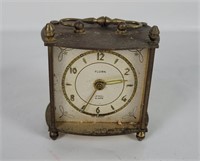 Vtg Florn Small Brass Alarm Clock