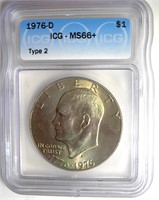 1976-D T2 Ike ICG MS66+ LISTS $425