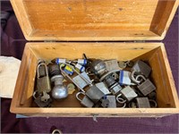 Box of padlocks and keys