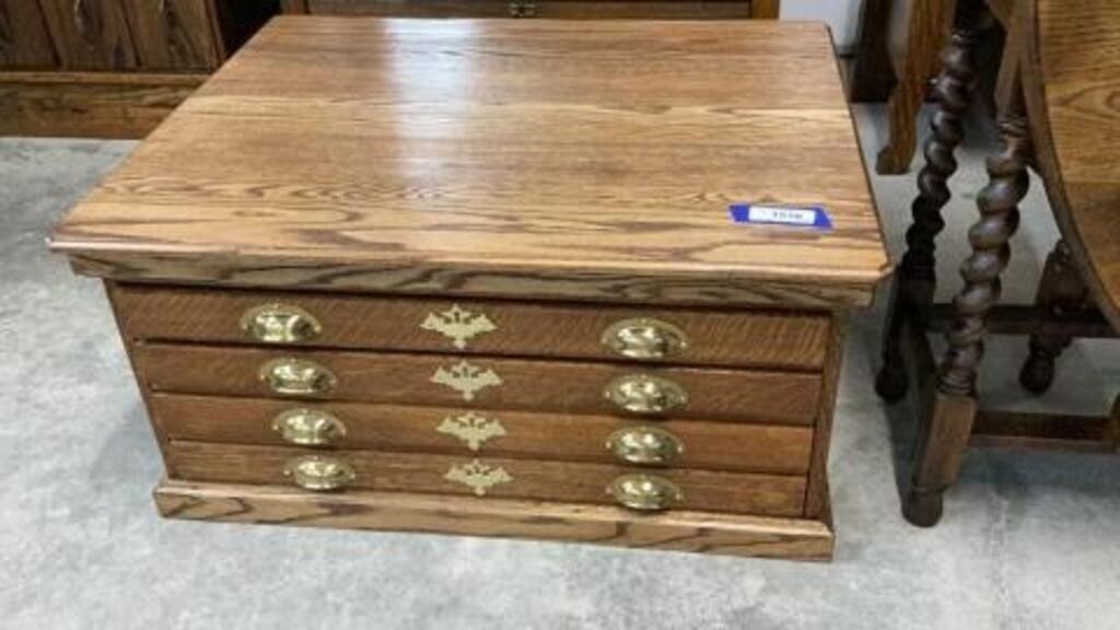 Four-drawer map table