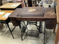Old Singer Sewing Machine and Table