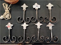 7 Antique wrought iron fence toppers