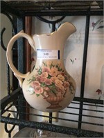 Vintage Style Ceramic Pitcher 10.5" Tall