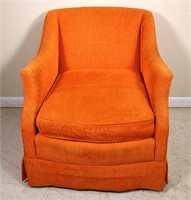 Retro Orange Velvet Armchair