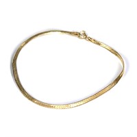 14K YELLOW GOLD HERRINGBONE BRACELET 7 INCH