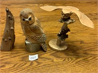 Carved Wood Owls